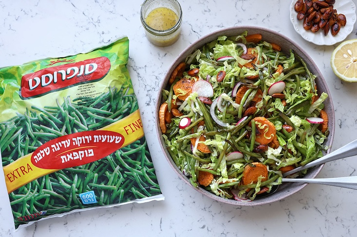סלט שעועית ירוקה ובטטות צלויות