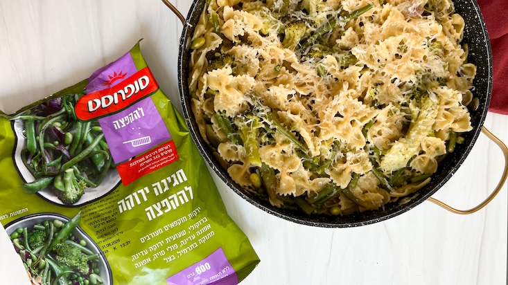 פסטה שום לימון ולקט ירוקים בסיר אחד