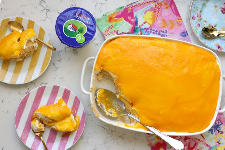 טירמיסו מנגו עם גבינה לבנה 9% תנובה.