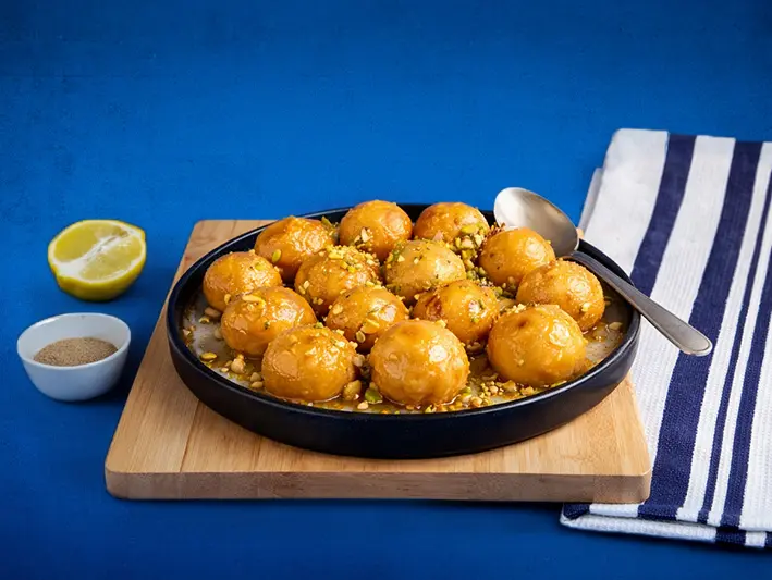 זלביה במילוי בייבי מוצרלה בסירופ לימון 