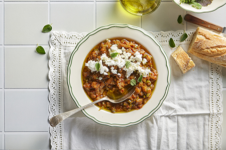 סלט חצילים עם פטה