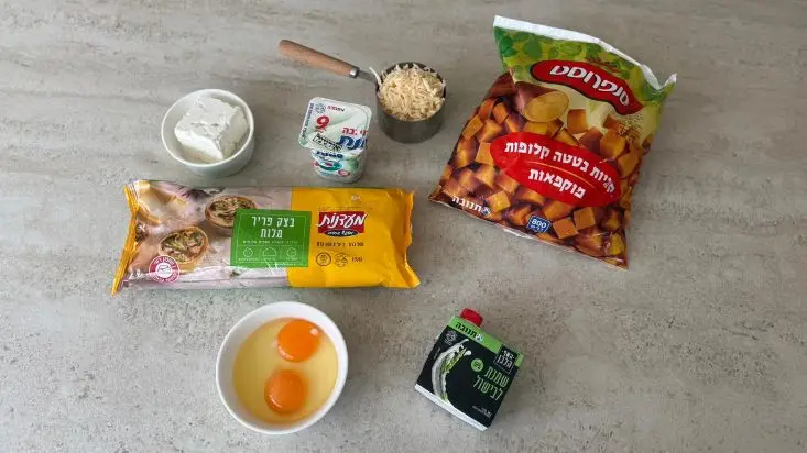 מרכיבים לקיש בטטה.